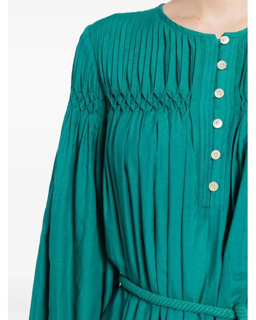 Isabel Marant Blue Adeliani Belted Short Dress