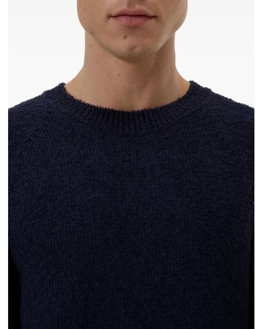 Closed Blue Crew-Neck Raglan Sweater for men