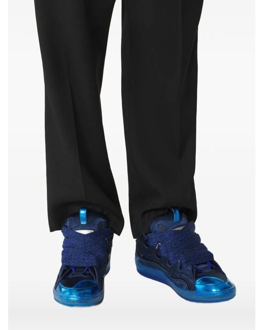 Lanvin Blue Metallic-Toe Sneakers for men
