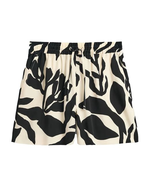 Gant Black Floral-Print Drawstring Shorts