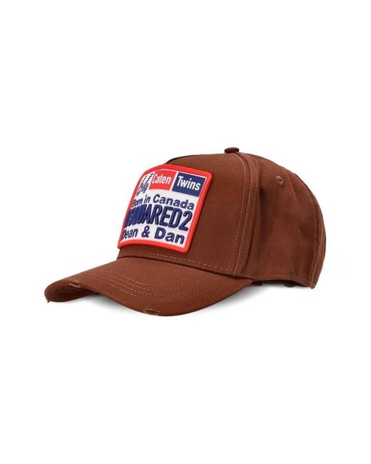 DSquared² Red Logo-Patch Baseball Cap for men