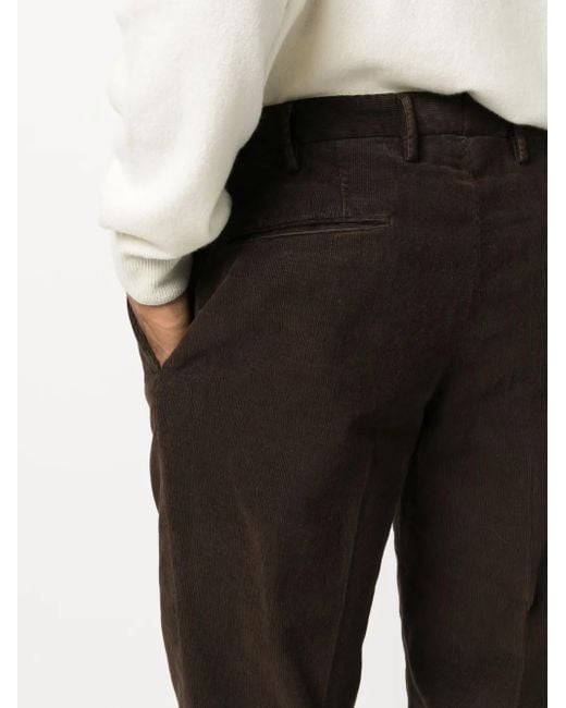 Incotex Black Straight-Leg Corduroy Chinos for men