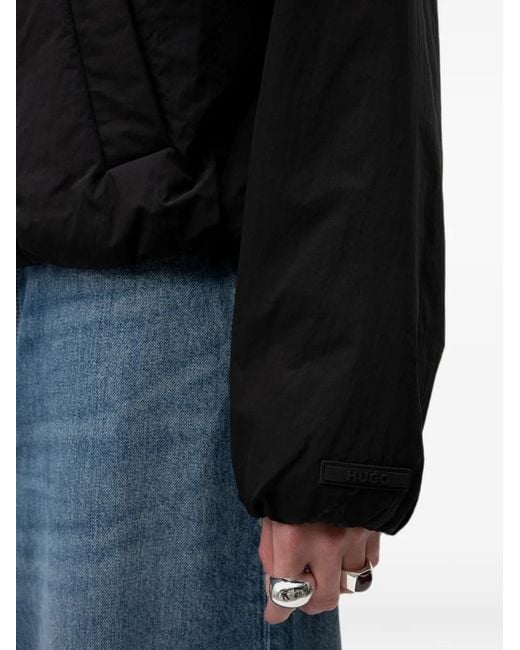 HUGO Black Zip-Up Drawstring Jacket