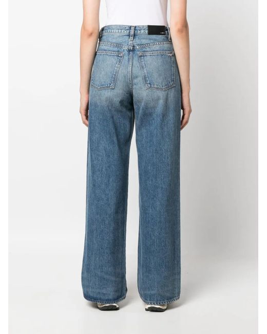 Amiri Blue High-Rise Wide-Leg Jeans