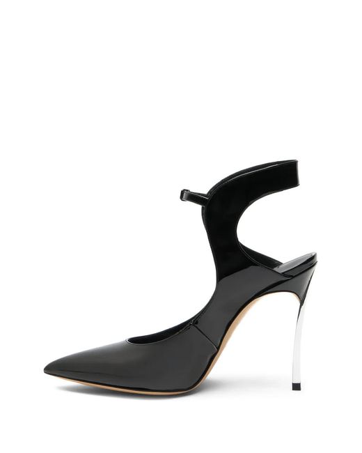 Casadei Black Ankle Strap Heel Pumps