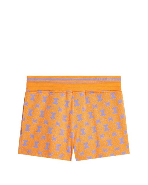 Dries Van Noten Orange Ribbed Jacquard Shorts for men