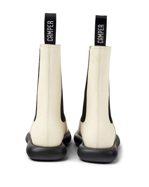 Camper White Boots Wavy Leather