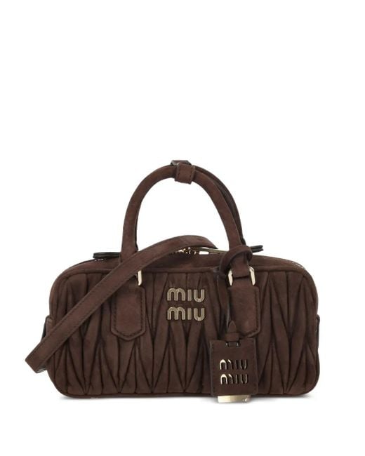 Miu Miu Shopper Met Matelassé-Effect in het Brown