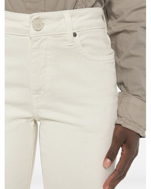 Jacob Cohen White Logo-Patch Flared Jeans
