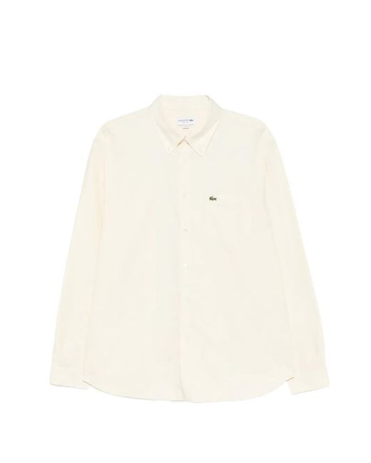 Lacoste White Logo-Patch Shirt for men