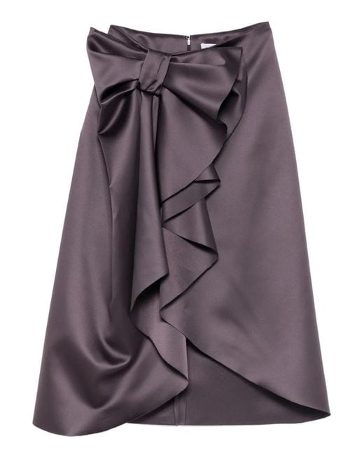 Viktor & Rolf Purple Bow-Detail Midi Skirt