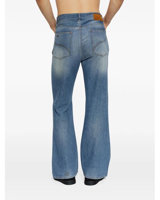 Amiri Blue Distressed Paint-Splatter Jeans for men