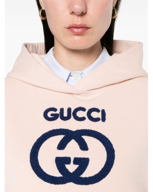 Gucci Pink Interlocking-G Cotton Hoodie