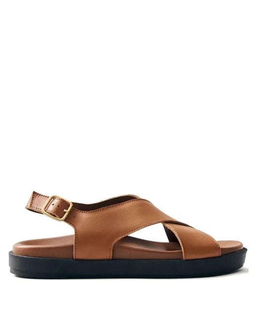 Alohas Brown Nico Cross-Strap Sandals