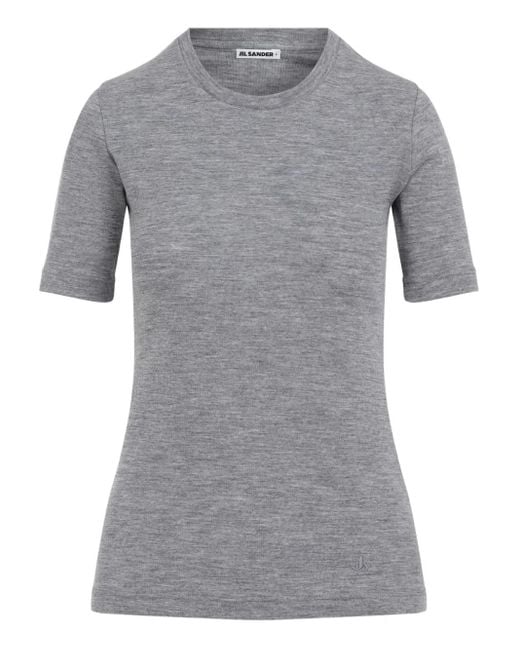 Jil Sander Gray T-Shirt im Layering-Look