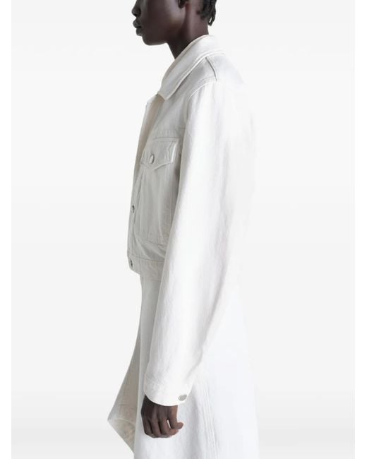 Lemaire White Cotton Cropped Jacket