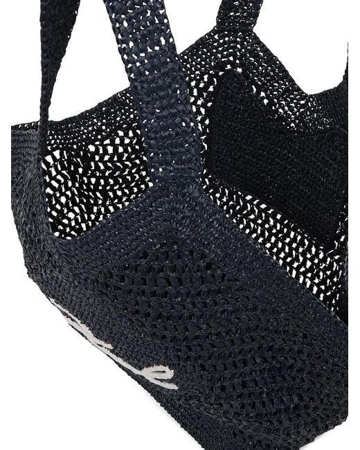 Karl Lagerfeld Black Signature Crochet Large Beach Bag