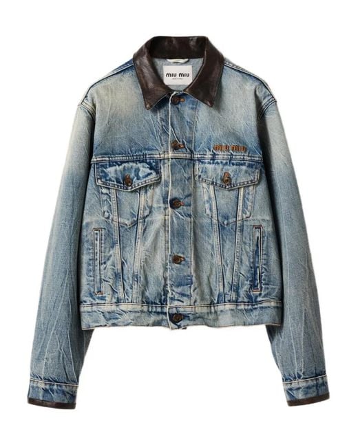 Giacca Denim di Miu Miu in Blue