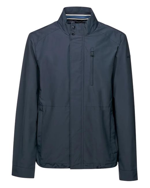 Geox Blue Zip-Fastening Button-Detail Jacket for men