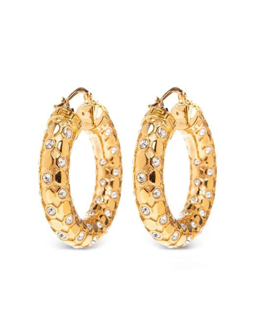 Versace Metallic Creolen mit Greca-Gravur