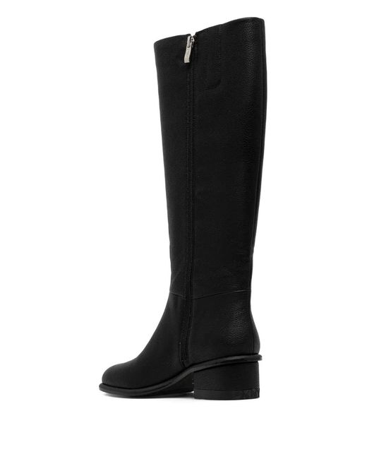 DKNY Black Embossed-Logo Knee-High Boots