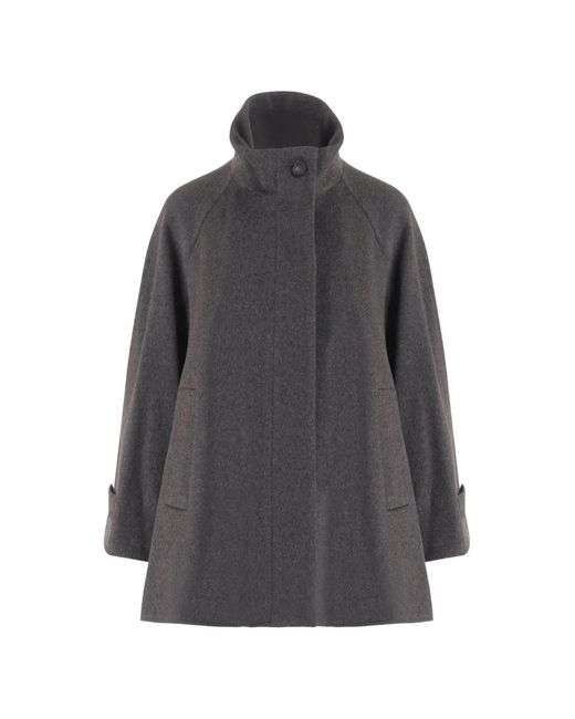 Tagliatore Gray Leila High-Neck Cape Jacket