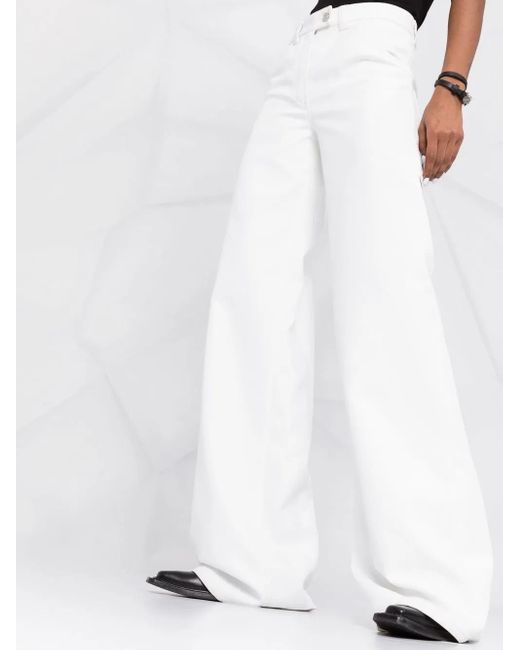 Courreges White Twill Baggy Trousers