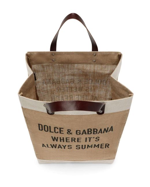 メンズ Dolce & Gabbana Shopping ロゴ トートバッグ Natural