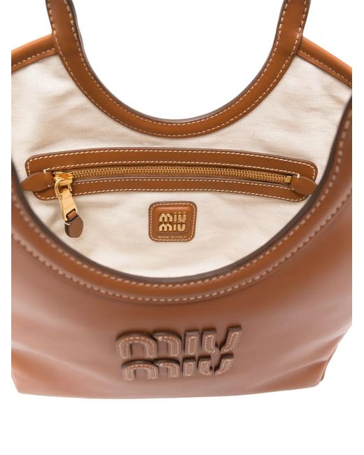 Miu Miu Brown Ivy Tote Bag