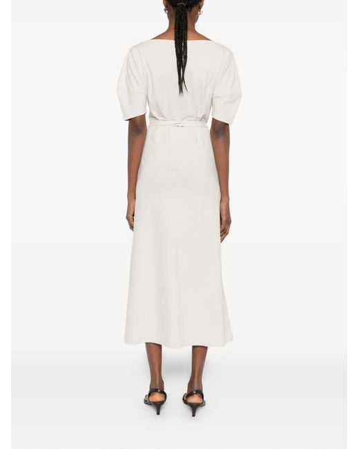 Lemaire White Short-Sleeve Midi Dress