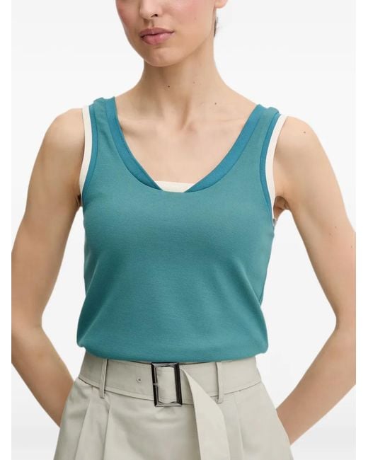 Top Con Efecto A Capas EA7 de color Blue