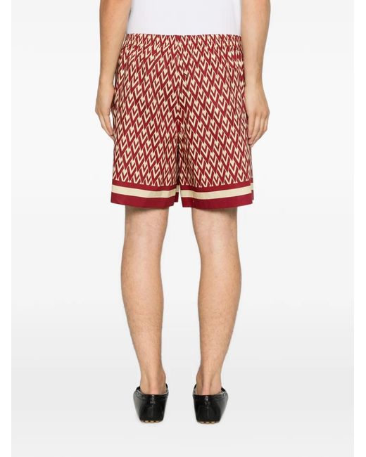 Valentino Garavani White Toute La V-Print Bermuda Shorts for men