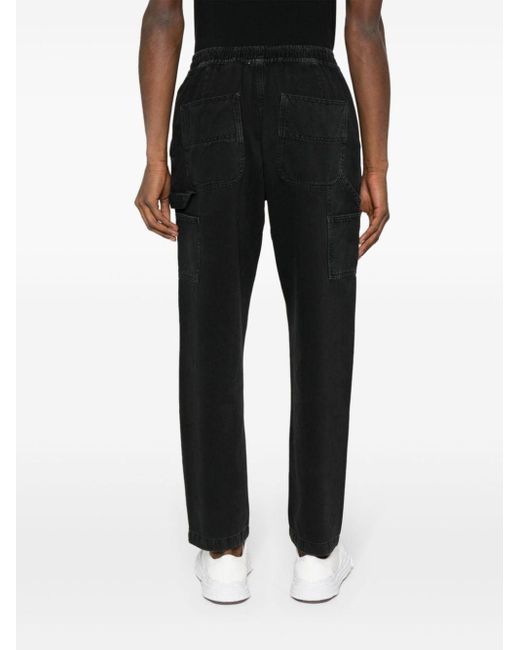 Moschino Jeans Met Geborduurd Logo En Toelopende Pijpen in het Black voor heren