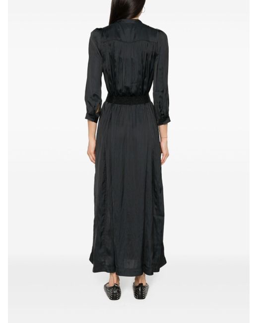 Zadig & Voltaire Black Ritchil Satin-weave Maxi Dress