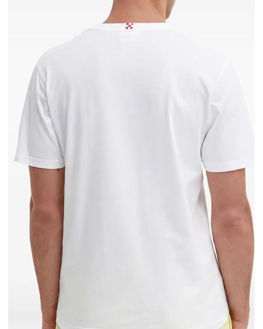 Mc2 Saint Barth White Portofino Cocktail-Embroidered T-Shirt for men