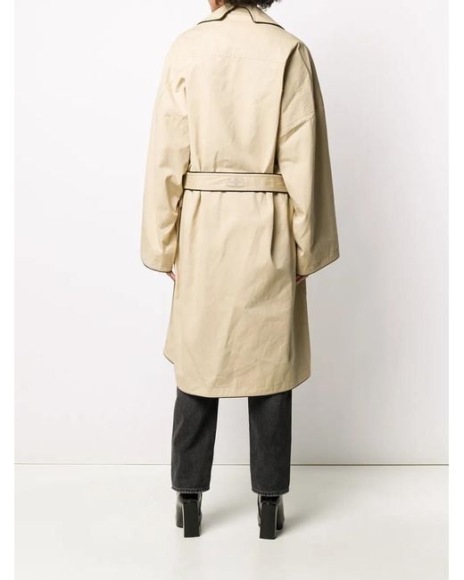 Balenciaga Natural Contrast Trim Trench Coat