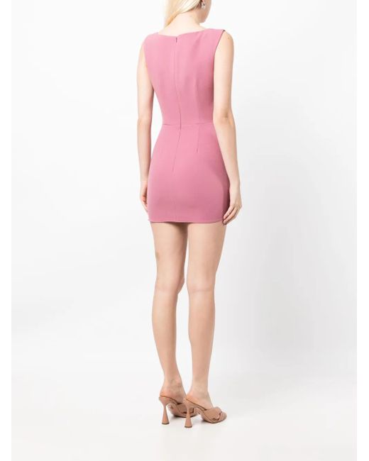 Alex Perry Pink Square-Neck Minidress