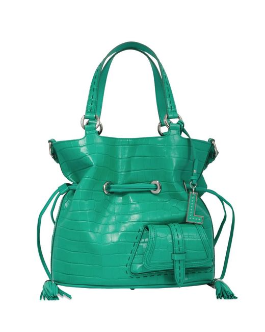 Lancel Green Premier Flirt Tote Bag