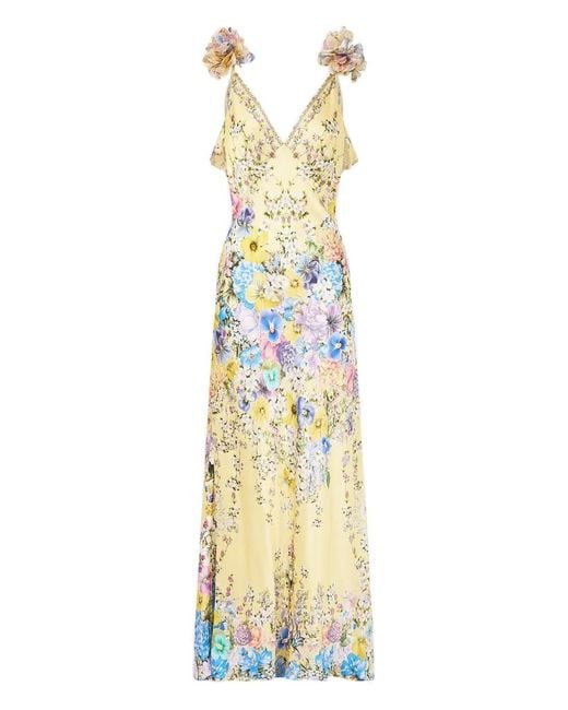 Camilla Metallic V-Neck Maxi Dress