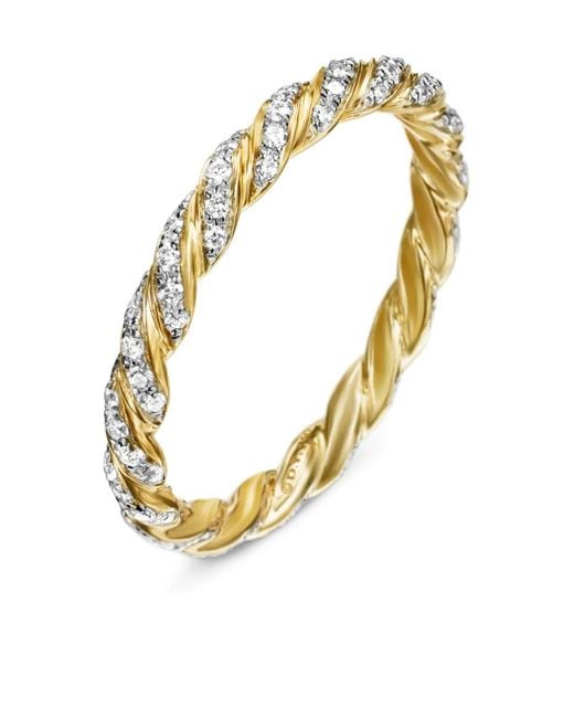 David Yurman Metallic 18Kt Pavé Petite Diamond Band Ring (2.8Mm)