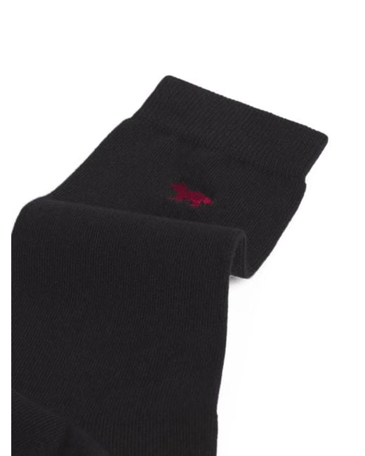 Maison Kitsuné Black Profile Fox Socks