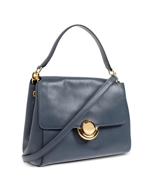 Furla Blue Petit Sac Cabas Domus À Détails Métalliques Ronds