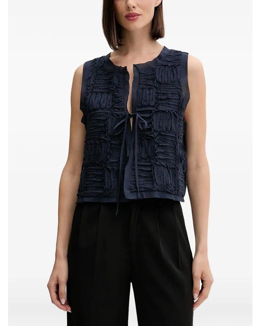 Pedro Del Hierro Madrid Blue Tie-Detail Vest