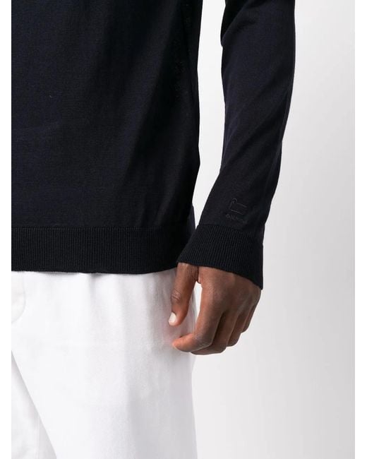 Woolrich Blue Virgin-Wool Jumper for men