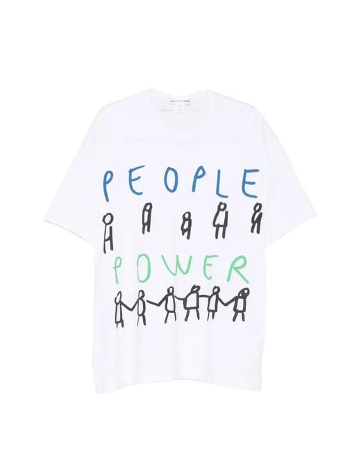 Comme des Garçons White Graphic-Print T-Shirt for men