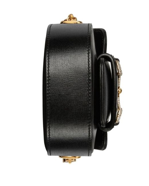 Gucci Black Horsebit 1955 Rounded Belt Bag
