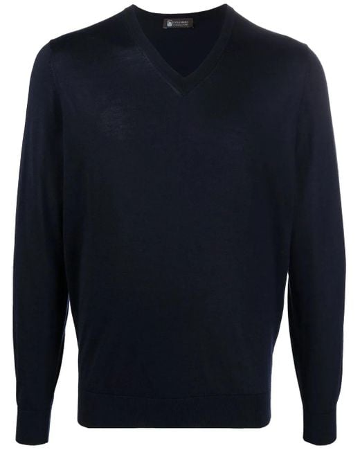 Colombo Blue Slim-Cut Cashmere Jumper for men