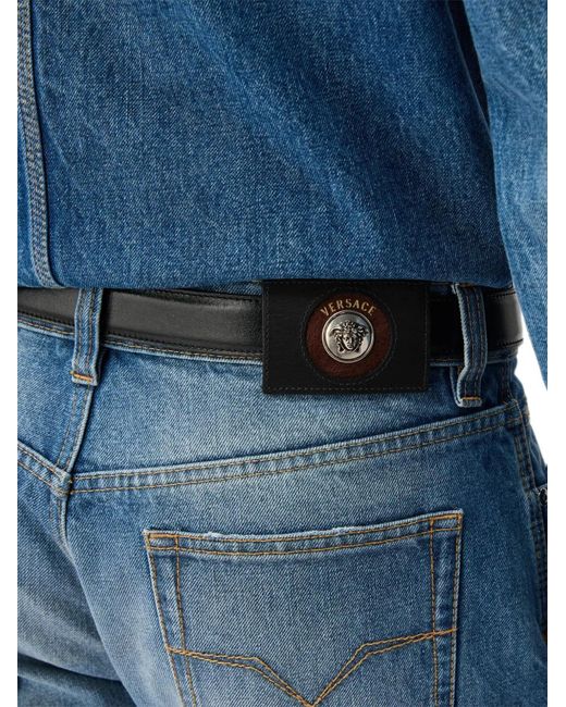 Versace Blue Straight Jeans for men