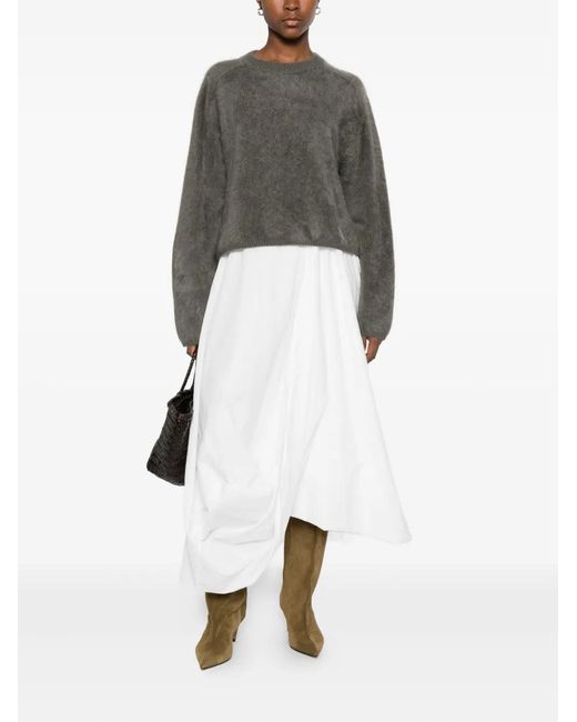 Soft Goat Gray Crew-Neck Cashmere Sweater