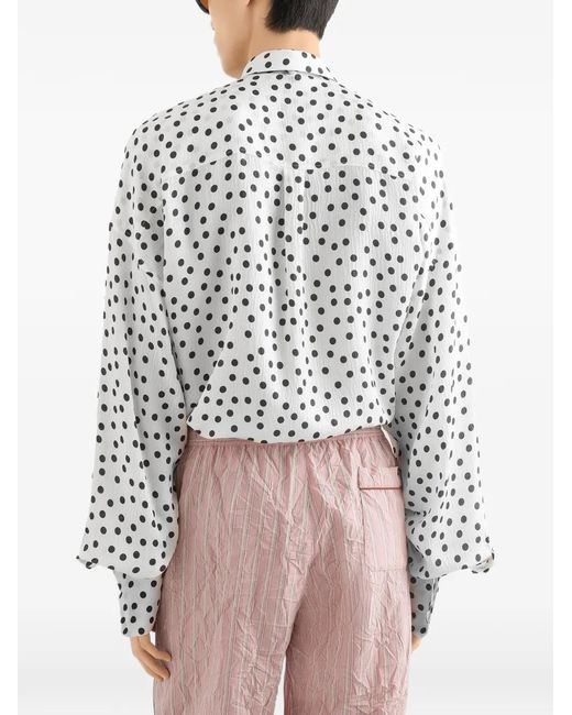 Dolce & Gabbana White Chemise Boutonnée À Pois for men